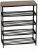 Полиця для взуття Слайм 4 Ferrum-decor 820x630x260 Чорний метал ДСП Дуб Сан-Маріно 16 мм (FRD-106839)