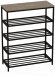 Полиця для взуття Слайм 4 Ferrum-decor 820x630x260 Чорний метал ДСП Дуб Сан-Маріно 16 мм (FRD-106839)