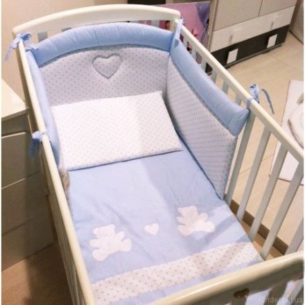 Mary Baby Постельный комплект Orsetti голубой 12/CP/ORS/AZ Mary Baby Постельный комплект Orsetti голубой 12/CP/ORS/AZ