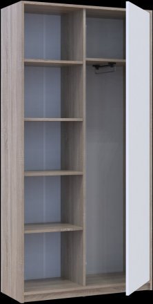 Розстібна шафа Doros Студент Дуб Сонома/Білий 90х38х180 DRS-011624 (40908067)