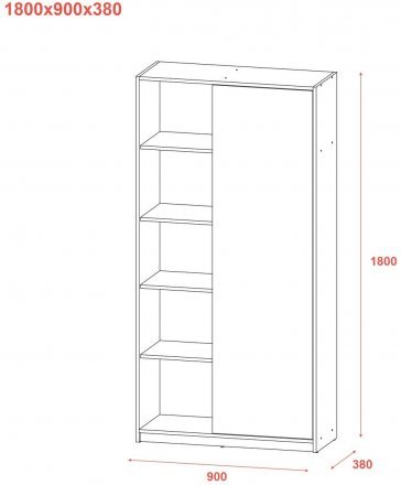 Розстібна шафа Doros Студент Дуб Сонома/Білий 90х38х180 DRS-011624 (40908067)