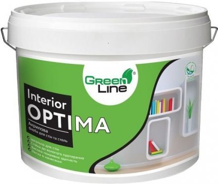 Акрилова фарба для стін та стелі Interior Optima 1 л. Акрилова фарба для стін та стелі Interior Optima 1 л.