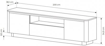 Тумба під ТВ Perfect Home Торро / Torro 3D/200 3-дверна Дуб кремона/чорний (PFH-091417) Тумба під ТВ Perfect Home Торро / Torro 3D/200 3-дверна Дуб кремона/чорний (PFH-091417)
