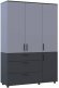 Шафа для одягу Doros Торн Антрацит/Сірий 3 ДСП/3Ш (полиці) 135х51.6х200 (DRS-012036)