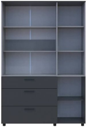 Шафа для одягу Doros Торн Антрацит/Сірий 3 ДСП/3Ш (полиці) 135х51.6х200 (DRS-012036)