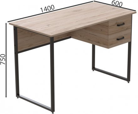 Комп'ютерний стіл Ferrum-decor Дакота 75x140x60 сірий ДСП Сан-Марино 16мм (FRD-102323)