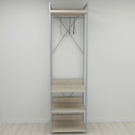 Шафа Гардероб Уні секція 3 серії Конект Ferrum-decor 220x60x50см Сірий метал ДСП Дуб Сонома 32 мм (FRD-104529)