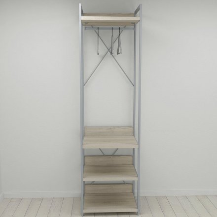 Шафа Гардероб Уні секція 3 серії Конект Ferrum-decor 220x60x50см Сірий метал ДСП Дуб Сонома 32 мм (FRD-104529) Шафа Гардероб Уні секція 3 серії Конект Ferrum-decor 220x60x50см Сірий метал ДСП Дуб Сонома 32 мм (FRD-104529)