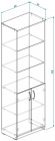 Шафа Анжело Ferrum-decor на 5 полиць з 2 дверима 1900x600x380 ДСП Дуб Сонома 16 мм (FRD-104998)