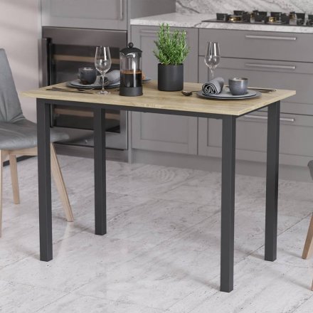 Стіл універсальний Knap Ferrum-decor 750x1200x600 Чорний метал ДСП Дуб Сонома 16 мм (FRD-106349) Стіл універсальний Knap Ferrum-decor 750x1200x600 Чорний метал ДСП Дуб Сонома 16 мм (FRD-106349)