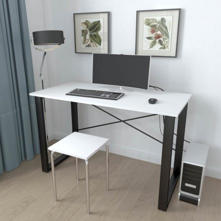Письмовий стіл Ferrum-decor Драйв 750x1200x600 Чорний метал ДСП Біле 16 мм (FRD-103108) Письмовий стіл Ferrum-decor Драйв 750x1200x600 Чорний метал ДСП Біле 16 мм (FRD-103108)