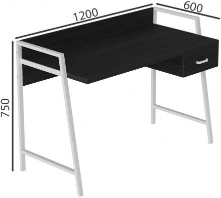 Письмовий стіл Ferrum-decor 750x1200x600 Білий метал ДСП Сосна Кембра 32 мм (FRD-103459)