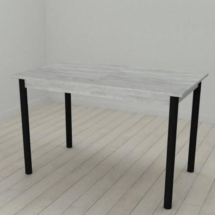 Стіл кухонний Ferrum-decor Беніта 75x120x60 Чорний ДСП Бетон 16мм (FRD-105566)