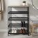Полиця для взуття Слайм 4 Ferrum-decor 820x630x260 Чорний метал ДСП Бетон 16 мм (FRD-106840)