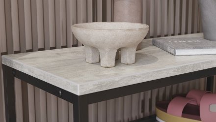Полиця для взуття Слайм 4 Ferrum-decor 820x630x260 Чорний метал ДСП Бетон 16 мм (FRD-106840)