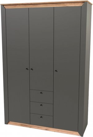 Шафа тридверна Еверест Нордік-1400 Графіт + Дуб крафт золотий (DTM-5538)