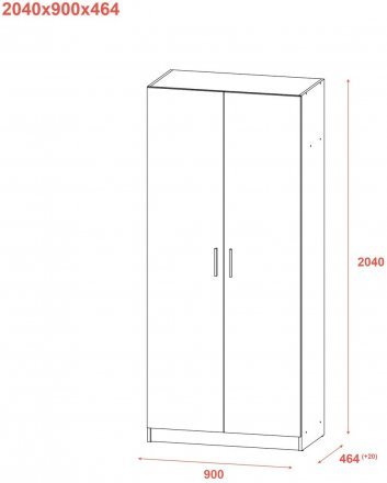 Шафа для одягу Doros Промо Сірий 2 ДСП 90х48х204 (DRS-011625) Шафа для одягу Doros Промо Сірий 2 ДСП 90х48х204 (DRS-011625)