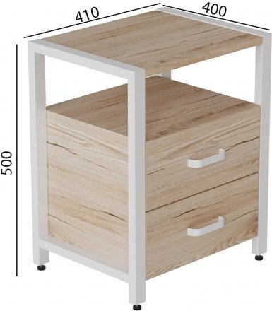 Тумба універсальна Ferrum-decor Вів'єн 2/2 50x41x40 білий ДСП Дуб Сан-Марино 16мм (FRD-104162) Тумба універсальна Ferrum-decor Вів'єн 2/2 50x41x40 білий ДСП Дуб Сан-Марино 16мм (FRD-104162)