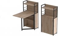 Стіл книжка з етажеркою Практик 1 Ferrum-decor 1200x640x990 Чорний метал ДСП Дуб Сан-Марино 16 мм (FRD-104612)