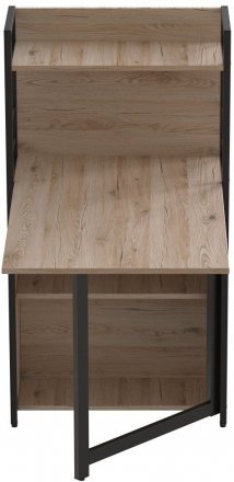 Стіл книжка з етажеркою Практик 1 Ferrum-decor 1200x640x990 Чорний метал ДСП Дуб Сан-Марино 16 мм (FRD-104612)