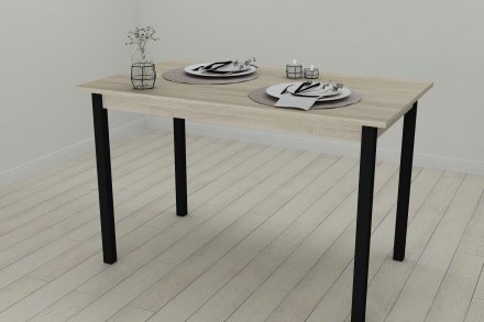 Стіл кухонний Ferrum-decor Маріо 75x120x80 Чорний ДСП Сонома 16мм (FRD-106336)