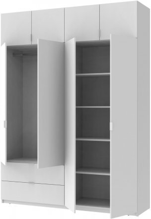 Шафа розпашна с антресолью Doros Лукас 180х50х240 см Білий (DRS-011191) Шафа розпашна с антресолью Doros Лукас 180х50х240 см Білий (DRS-011191)