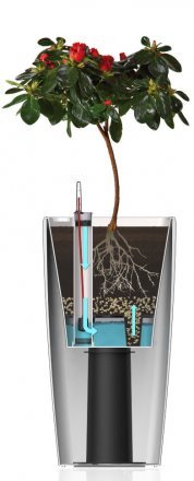 Розумний вазон Quadrato Flower Lover 34 см 41116653 білий глянцевий