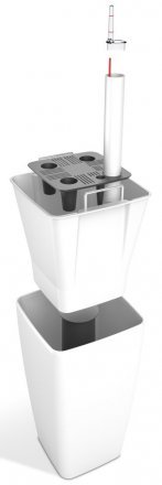 Розумний вазон Quadrato Flower Lover 34 см 41116653 білий глянцевий