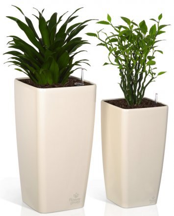 Розумний вазон Quadrato Flower Lover 34 см 41116653 білий глянцевий