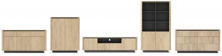 Комод Perfect Home Торро / Torro 6S/163 з 6 шухядами Дуб кремона/чорний (PFH-091416)
