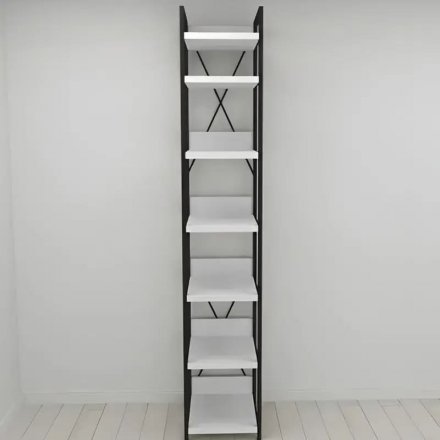 Шафа Гардероб Уні секція 4 серії Конект Ferrum-decor 220x40x50см Чорний метал ДСП Білий 32 мм (FRD-104547) Шафа Гардероб Уні секція 4 серії Конект Ferrum-decor 220x40x50см Чорний метал ДСП Білий 32 мм (FRD-104547)