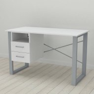 Письмовий стіл із ящиками Ferrum-decor Оскар 750x1200x600 метал Сірий ДСП Біле 16 мм (FRD-103227) Письмовий стіл із ящиками Ferrum-decor Оскар 750x1200x600 метал Сірий ДСП Біле 16 мм (FRD-103227)