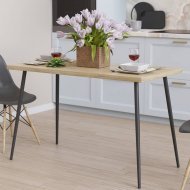 Кухонний стіл Марсель 40 Ferrum-decor 75x120x70 Чорний метал ДСП Дуб Сонома 16 мм (FRD-106764)