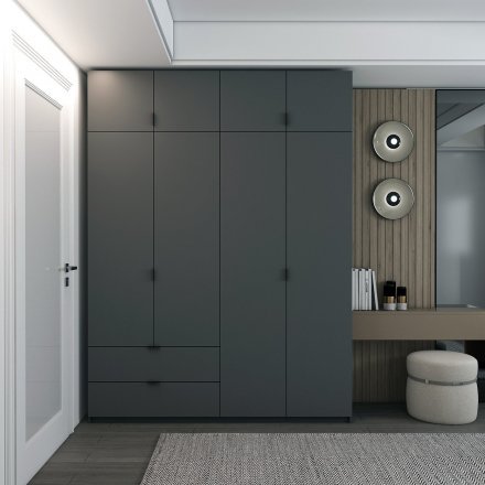 Шафа розпашна с антресолью Doros Лукас 180х50х240 см Графіт (DRS-011192) Шафа розпашна с антресолью Doros Лукас 180х50х240 см Графіт (DRS-011192)