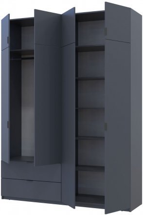 Шафа розпашна с антресолью Doros Лукас 180х50х240 см Графіт (DRS-011192) Шафа розпашна с антресолью Doros Лукас 180х50х240 см Графіт (DRS-011192)
