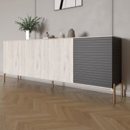 Комод на золотих металевих ніжках LION Грей 204x38x76,5 см Самоа Димчастий/Асфальт (LION-042679) Комод на золотих металевих ніжках LION Грей 204x38x76,5 см Самоа Димчастий/Асфальт (LION-042679)