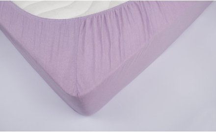 Простирадло трикотажне на гумці ліловий 100х200+25 2000022182669