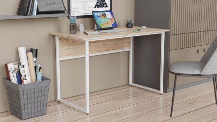 Письмовий стіл із ящиками Ferrum-decor Оскар 750x1200x600 метал Сірий ДСП Дуб Сан-Марино 16 мм (FRD-103228)