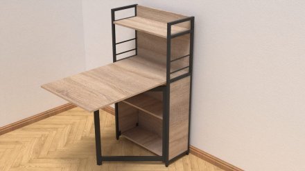 Стіл книжка з етажеркою Практик 1 Ferrum-decor 1200x640x990 Чорний метал ДСП Дуб Сонома 16 мм (FRD-104614) Стіл книжка з етажеркою Практик 1 Ferrum-decor 1200x640x990 Чорний метал ДСП Дуб Сонома 16 мм (FRD-104614)