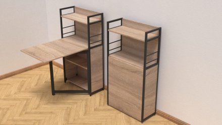 Стіл книжка з етажеркою Практик 1 Ferrum-decor 1200x640x990 Чорний метал ДСП Дуб Сонома 16 мм (FRD-104614) Стіл книжка з етажеркою Практик 1 Ferrum-decor 1200x640x990 Чорний метал ДСП Дуб Сонома 16 мм (FRD-104614)