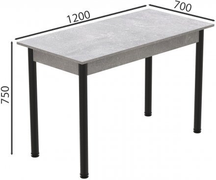 Стіл кухонний Ferrum-decor Беніта 75x120x70 Чорний ДСП Бетон 16мм (FRD-105569) Стіл кухонний Ferrum-decor Беніта 75x120x70 Чорний ДСП Бетон 16мм (FRD-105569)