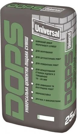 Універсальна цементно-піщана суміш Dops Universal 100 Універсальна цементно-піщана суміш Dops Universal 100