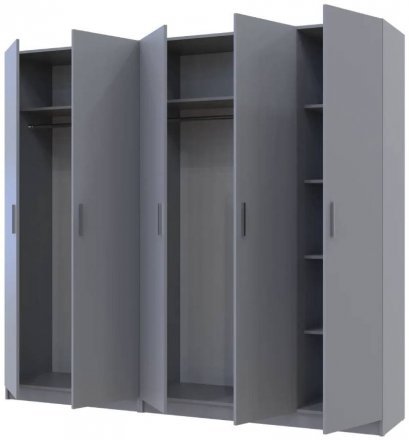 Шафа для одягу Doros Промо Сірий 2+3 ДСП 225х48х204 DRS-011628 (80737767)