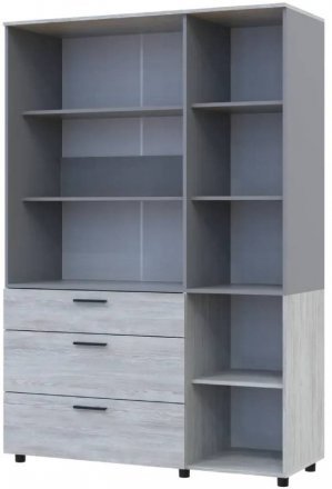 Шафа для одягу Doros Торн Сосна Натті/Сірий 3 ДСП/3Ш (полиці) 135х51.6х200 (DRS-012040)