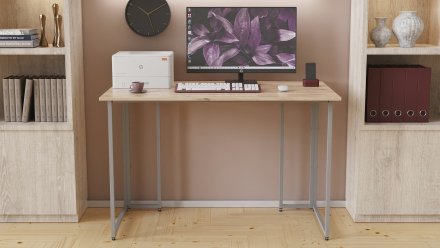Комп'ютерний стіл Ferrum-decor Ханна 75x140x60 сірий ДСП Дуб Сан-Марино 16мм (FRD-101414)
