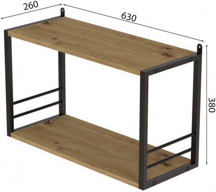 Книжкова полиця універсальна Ferrum-decor Стім 1 38x63x26 чорний ДСП Дуб Артизан 16мм (FRD-104087) Книжкова полиця універсальна Ferrum-decor Стім 1 38x63x26 чорний ДСП Дуб Артизан 16мм (FRD-104087)