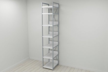 Шафа Гардероб Уні секція 4 серії Конект Ferrum-decor 220x40x50см Сірий метал ДСП Білий 32 мм (FRD-104551)