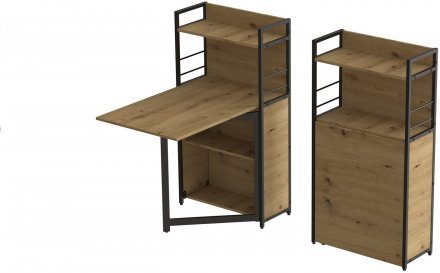 Стіл книжка з етажеркою Практик 1 Ferrum-decor 1200x640x990 Чорний метал ДСП Дуб Артизан 16 мм (FRD-104616) Стіл книжка з етажеркою Практик 1 Ferrum-decor 1200x640x990 Чорний метал ДСП Дуб Артизан 16 мм (FRD-104616)