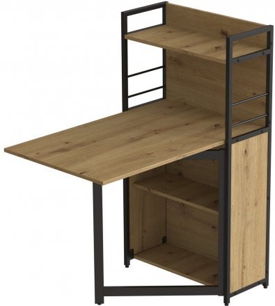 Стіл книжка з етажеркою Практик 1 Ferrum-decor 1200x640x990 Чорний метал ДСП Дуб Артизан 16 мм (FRD-104616) Стіл книжка з етажеркою Практик 1 Ferrum-decor 1200x640x990 Чорний метал ДСП Дуб Артизан 16 мм (FRD-104616)