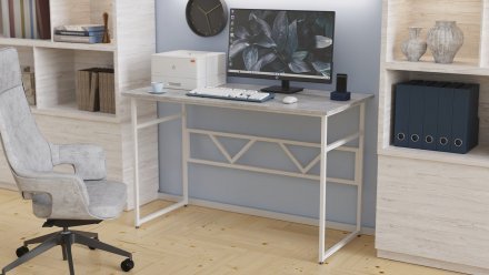 Стіл письмовий Раян Ferrum-decor 750x1400x700 Білий метал ДСП Бетон 16 мм (FRD-106502) Стіл письмовий Раян Ferrum-decor 750x1400x700 Білий метал ДСП Бетон 16 мм (FRD-106502)